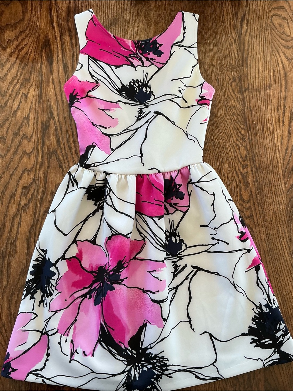 Love…ady - White & Pink Floral Fit-and-Flare Dress